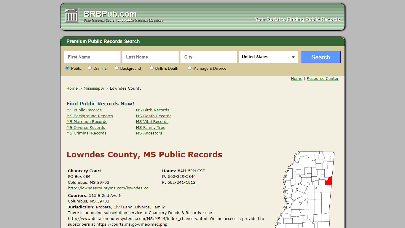 Lowndes County Public Records | Search Mississippi ...
